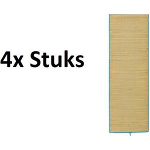 4x Rieten Strandmat - Set -  Oprolbare Rietmat - Ligmat Voor Buiten - 60x180cm  - Diverse Kleuren - 4 Stuks