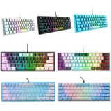 ZIYOULANG K61 62 Keys Game RGB Lighting Notebook Wired Keyboard  Cable Length: 1.5m(Blue)