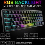 ZIYOULANG K61 62 Keys Game RGB Lighting Notebook Wired Keyboard  Cable Length: 1.5m(Blue)