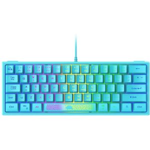 ZIYOULANG K61 62 Keys Game RGB Lighting Notebook Wired Keyboard  Cable Length: 1.5m(Blue)