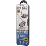 REMAX RM-560 Type-C In-Ear Stereo Metal Music Earphone met Wire Control + MIC  Ondersteuning Handsfree(Wit)