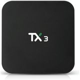 TANIX TX3 4K Smart TV BOX Android 9.0 Media Player met afstandsbediening  Quad Core Amlogic S905X3  RAM: 2GB  ROM: 16GB  2.4GHz WiFi  Bluetooth  EU Plug