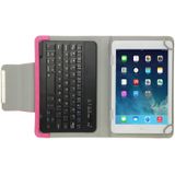 Universeel PU leren Hoesje met houder en afneembaar Bluetooth Toetsenbord voor 7 inch Tablet PC (hard roze)