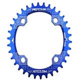 MOTSUV ronde smalle brede Chainring MTB fiets 104BCD tand plaat onderdelen elliptische plaat 38T (blauw)