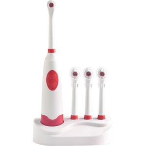 2W creatieve huishoudelijke waterdichte roterende elektrische tandenborstel Set met 4 Vervangende opzetborstels & Base  8500 omwentelingen Per Minute(Red)