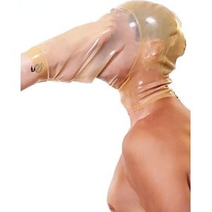 Latex Hoofdmasker Rubberen Kap Latex Hoofddeksel Latex Maskers Rits achter,Handgemaakt Voor Cosplay Party Club Wear (M)