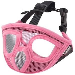 KANGYEBAIHUODIAN Huisdier Verstelbaar Masker Korte Snuit Hond Snuit Ademend Mesh Platte Snuit Geschikt for Franse Bulldog Shih Tzu En Mopshond Accessoires (Color : Pink, Size : XS)