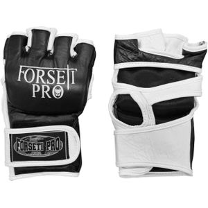 Forseti Pro MMA Handschoenen Leer - Zwart met wit - M