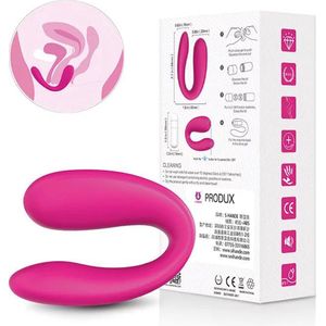 Clitoris en G-spot vibrator - U-vormig voor stimulering aan de Clitoris en Vagina. Erotiek, Roze seks speeltje voor vrouwen, Seksspeeltjes, Sex toys.