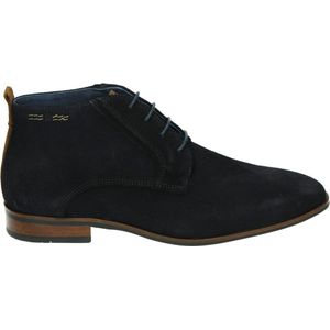 Berkelmans - Estoril - Enkelhoge Geklede Herenschoen - Navy Marino - Suede Leer