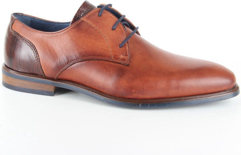 Berkelmans - Geklede Veterschoenen - Cognac - Leder