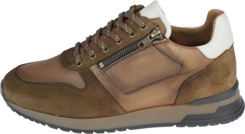 Berkelmans - Trenton - Lage Heren Sneaker - Cognac - Suede en Leer