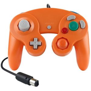 2 PCS Single Point Vibrerende Controller Wired Game Controller voor Nintendo NGC / Wii  Productkleur: Oranje