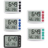Multifunctionele binnenthermometer en hygrometer groot scherm wekker keuken elektronische countdown timer (witte schaal groene knop)