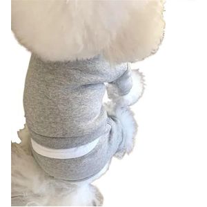 Klassieke hond jumpsuit winter hondenkleding compatibel met kleine honden hoodie casual kostuums teddy bichon jassen kleding (Color : Gray, Size : S)