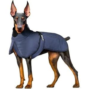 Grote hondenkleding waterdicht dikker warm hondenkleding reflecterende puppyjas mopshond Labrador Franse Yorkies jaskostuums (Color : Navy blue, Size : XXXL)