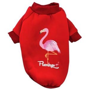 Hondenhoodiekleding Winter Warm Zacht Katoen Huisdierenkleding Compatibel met kleine middelgrote honden Puppy Kat Kostuumjas Chihuahua-jas (Color : Red Bird, Size : XS)