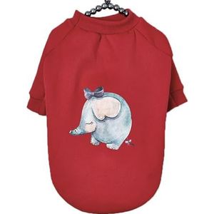 Hondenhoodiekleding Winter Warm Zacht Katoen Huisdierenkleding Compatibel met kleine middelgrote honden Puppy Kat Kostuumjas Chihuahua-jas (Color : Red Elephant, Size : S)