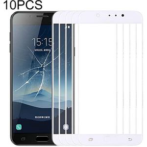 DRCD TTYKK for Samsung Galaxy C8 / C7100, C7(2017) / J7+, C710F/DS 10 stks Front Screen Outer Glas Lens (Color : White)