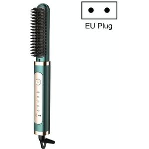 Curling And Straightening Dual-Purpose Negative Ion Automatic Constant Temperature Hair Straightening Comb  Specification:EU Plug(Green)
