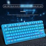 FOREV FV-301 87-toetsen Mechanisch toetsenbord Groene Axis Gaming Keyboard  Kabellengte: 1 6 M (Pearl White)