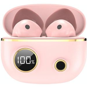 PRO100 TWS Bluetooth 5.2 Noise Canceling Waterproof Earphones 9D Stereo Sports Headphone with Charging Case(Pink)