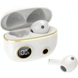 PRO100 TWS Bluetooth 5.2 Noise Canceling Waterproof Earphones 9D Stereo Sports Headphone with Charging Case(White)