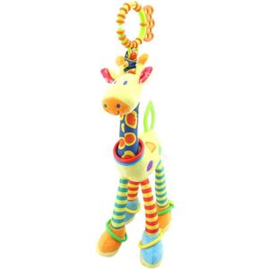 Baby Carriage Hanging Toy 0-1 Year Old Bell Teether Giraffe Bed Bell(Yellow)