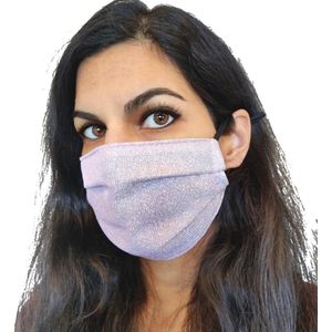 Glitter mondkapje wasbaar | roze | met katoen | mondmasker