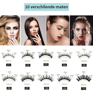 Magnetische Wimpers Set - Inclusief Wimperzetter & 2 flesjes Waterproof Eyeliner - 30 Keer Herbruikbaar - 10 Paar