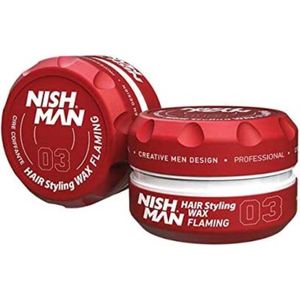 Nish Man- Hair Wax- 03 Flaming - Haarwax - styling hairwax - Stijlen wax