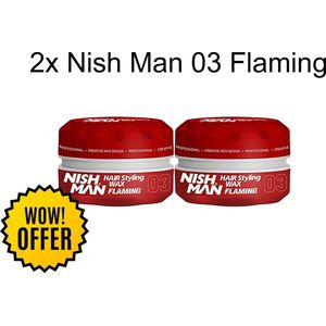 Nish Man- Hair Wax- 03 Flaming - 2 stuks