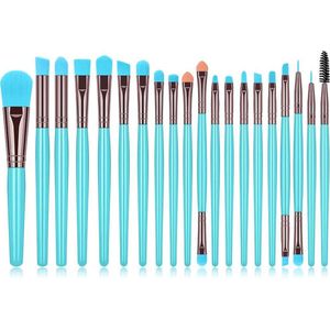 Professionele Make-up Kwasten | Beauty Care Tools | 20-delige Make-up Kwastenset | Gecombineerde Kwastenset | Blauw-Zilver