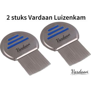 2 stuks Vardaan Luizenkam - Luizen & Neten Kam - Luizen & Neten Verwijderaar - RVS - Duurzaam - Comfortabel Grip - 2 stuks
