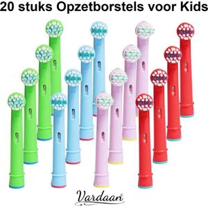 EB-10A Opzetborstels Voor Kids - 20 stuks Vardaan Opzetborstel Voor Elektrische Tandenborstels - Oral-B - Zachte Borstelharen - Junior Elektrische Tandenborstel - Mondhygiëne - 20x