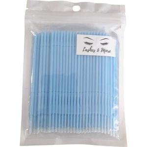 100 stuks (1 zakje a 100 stuks) Wegwerp Microbrushes - Wimpers Uitbreiding  - Individuele Lash Verwijderen -  Wattenstaafje - Micro Borstel Voor Wimper Extensions Tool- microbrushs -