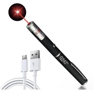 Professionele Laserpen | USB | Oplaadbaar - Rood - Laserlampje - Laserpointer Kat - Laser - USB Rechargeable - CE Certificaat - Laser-pointer Lange Afstand, Laser-pointer Pen, TV Led Lcd - AA Batterijen - Kabel inbegrepen