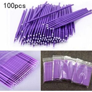 Lashes & More - 100 stuks  Wegwerp Microbrushes - Paars - Wimpers Uitbreiding  - Individuele Lash Verwijderen -  Wattenstaafje - Micro Borstel Voor Wimper Extensions Tool- microbrush