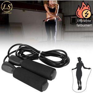 Springtouw - Jump Rope - Speedrope - Springtouwen - Sport - Fitness - Springtouw Sport - Verstelbaar - Springtouw Volwassenen - Springtouw Kinderen - Zwart - Kerstcadeau