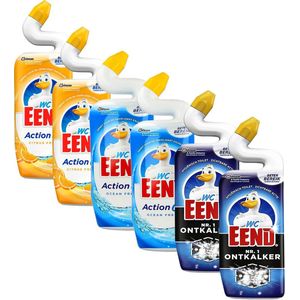 WC eend toiletreiniger combo 2x750ml citroen en 2x750ml ocean en 2x750ml Nr. 1 ontkalker