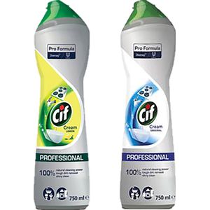 Cif Professional Schuurmiddel Cream Lemon - 750ml + Cream Original 750ml