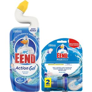 Wc eend Marin wave 750ml + Marine wave Fresh discs 2 Toiletreiniger