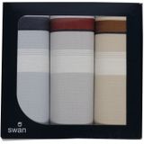 Swan 3 stuks Heren zakdoeken - Jake - 5374 - 40 - Blauw