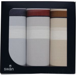 Swan 3 stuks Heren zakdoeken - Jake - 5374 - 40 - Blauw