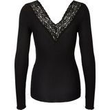 Pieces dames shirt Kant lange mouw - Siri Bordeaux