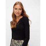 Pieces dames shirt Kant lange mouw - Siri Bordeaux