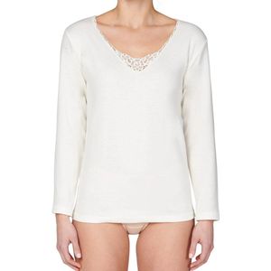 Entex thermo shirt lange mouw met kantje - Creme