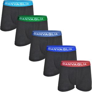 Gianvaglia - Boxershorts - Zwart - 5-Pack - Katoenen Kinder Onderbroeken