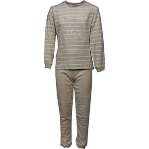 Cocodream velours meisjes pyjama - Cool Star - Creme - Meisjes nachtkleding - 140