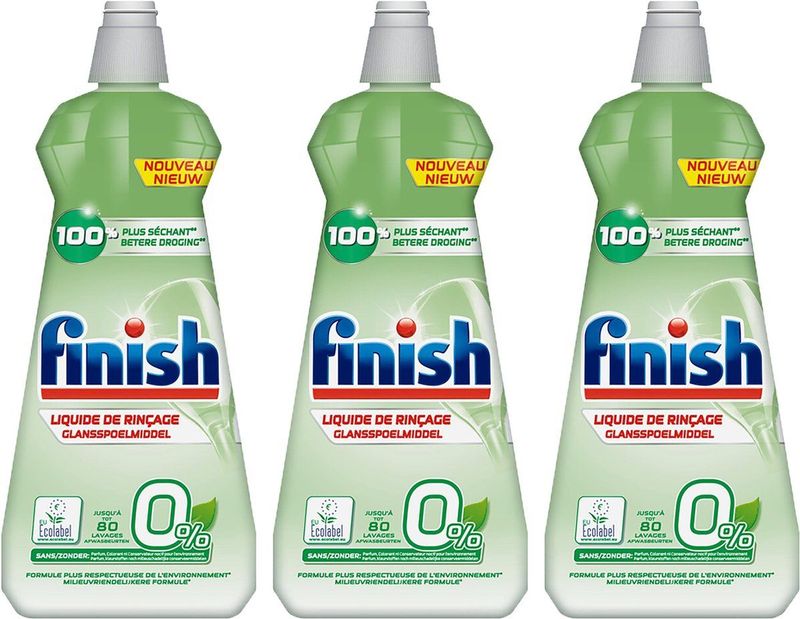 3x Finish Glansspoelmiddel Eco 0% 400 ml